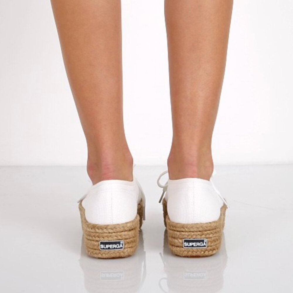Superga Cotropew Espadrille Platform Sneakers Whi… - image 4
